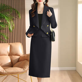 复古气质西装外套半裙套装韩系感通勤两件套HR-WHA138-69