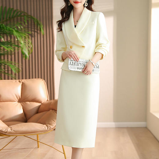 复古气质西装外套半裙套装韩系感通勤两件套HR-WHA138-69 商品图2