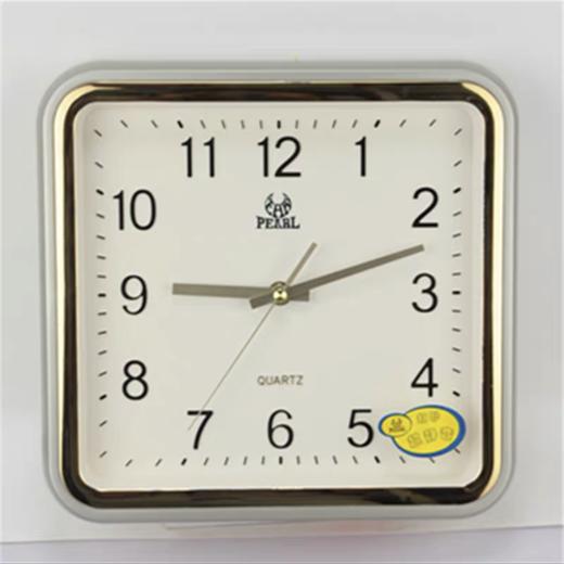 明珠星电镀金色方形圆形家用办公酒店时钟表扫描静音时尚客厅办公挂钟挂表1个 商品图1