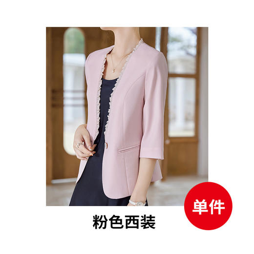 流行木耳边淑女范短外套开衫外搭小西装上衣QL-23926七分袖 商品图7