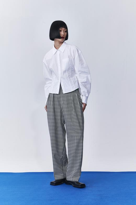 后背镂空绑带衬衫 商品图1