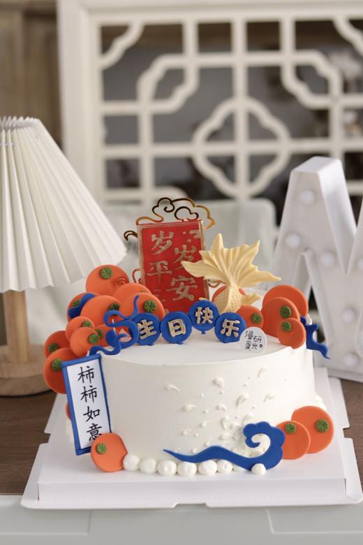 【生日蛋糕】半翻糖柿柿如意款 商品图0
