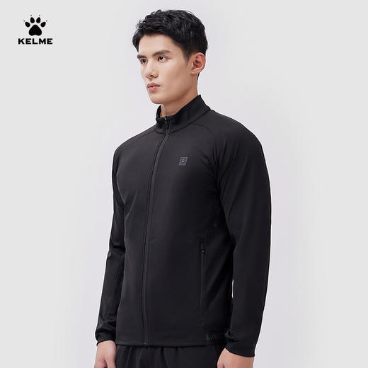 KELME卡尔美针织立领外套男春季新开衫高弹健身透气运动上衣 商品图0