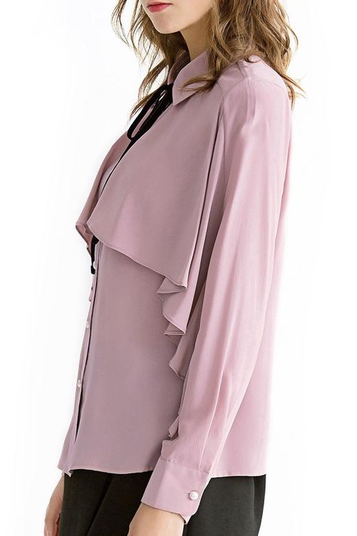 SINGLY 复古荷叶边雪纺上衣 1194 商品图1