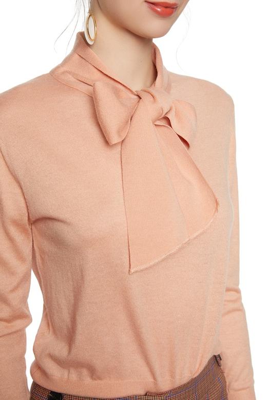 JEMO DRESSING 粉色系带针织上衣 5163 商品图2