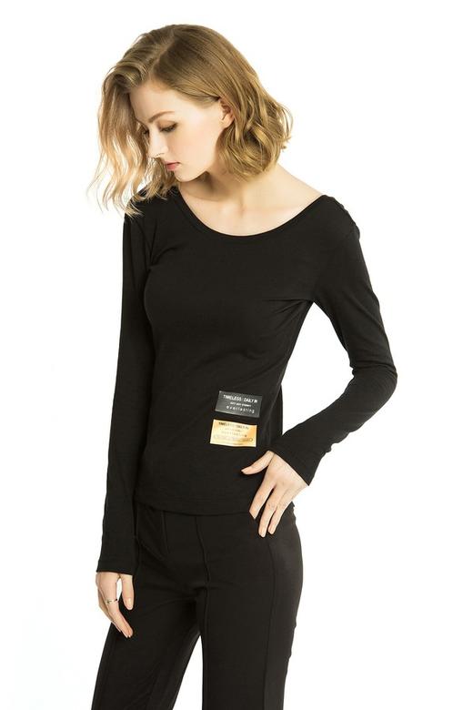 JUCY JUDY 简约黑色圆领T恤 1237 商品图1