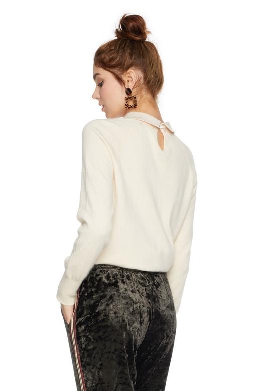 HOPESHOW红袖 甜美风杏色毛衣 5561 商品图1