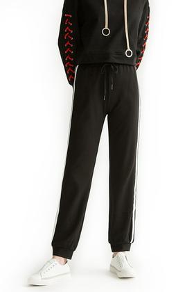 SINGLY 撞色条纹收脚运动裤 1197