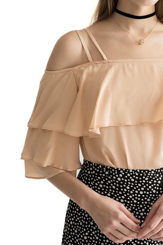 AVA 裸粉色荷叶边饰吊带上衣 1813 商品图3