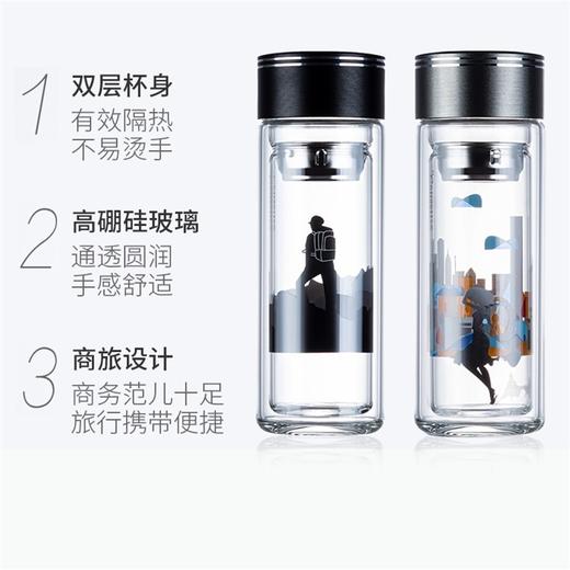 璃海匠心尚德玻璃博物馆商旅郎才女貌双层玻璃对杯300ml 商品图3