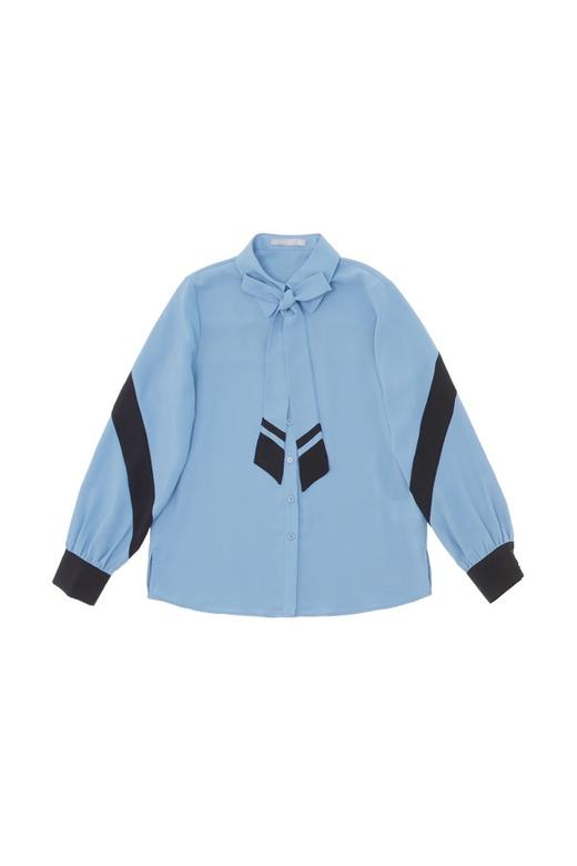 AVA 蝴蝶结系带拼色衬衣 5360 商品图4