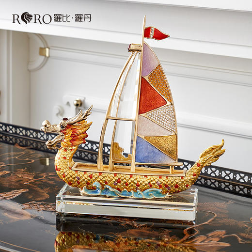 罗比罗丹《龙腾盛世》摆件创意帆船一帆风顺龙船饰品开业礼品 商品图4