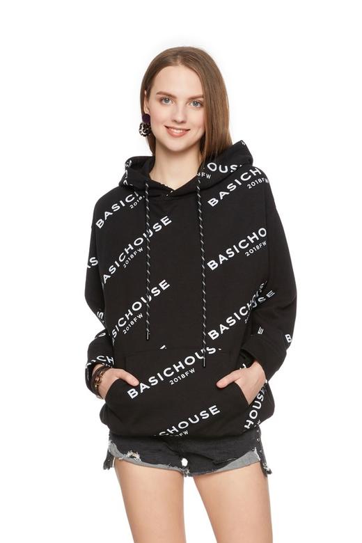 BASIC HOUSE 字母饰套头连帽卫衣 5864 商品图0