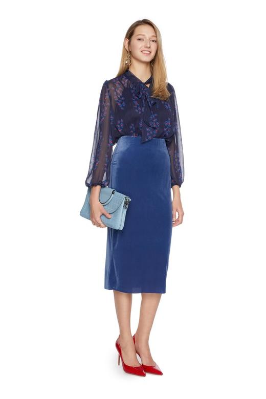 AVA 印花系带蓝色上衣 5860 商品图3