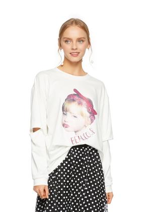 SUMMER & SAGE 人物印花开口T恤 5920