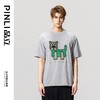 PINLI品立2023夏季新款男士落肩贴布烫钻圆领短袖T恤BG231111059 商品缩略图3