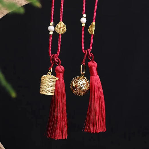 步步生香玲珑鎏金香囊挂件古风香丸吉祥铜挂饰 商品图4