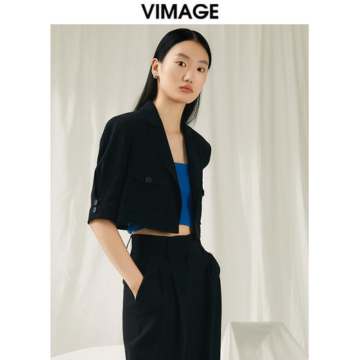 VIMAGE纬漫纪春季新款时尚百搭短款外套女V1903523 商品图3