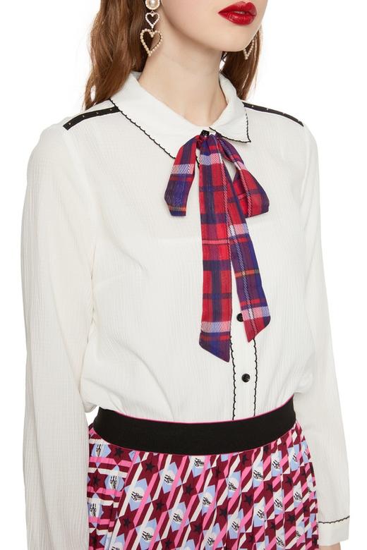 Betu百图 格纹系带白衬衣 5247 商品图2