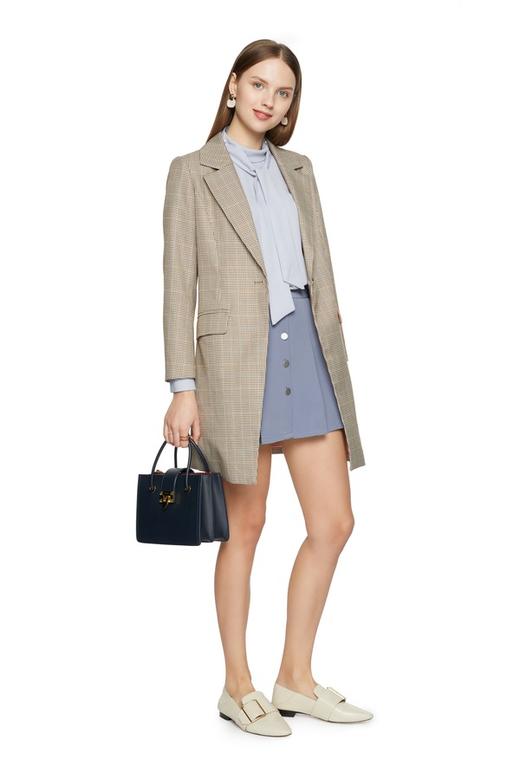 ZVY 蝴蝶结系带灰蓝色衬衣 5206 商品图3