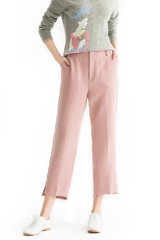 LILY 裸粉色直筒西装裤 1224 商品图0