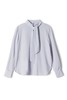 ZVY 蝴蝶结系带灰蓝色衬衣 5206 商品缩略图4