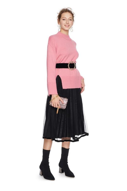 AVA 粉色开衩毛衣 5789 商品图3