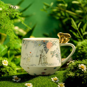 【玛戈隆特】玉兔呈祥办公室马克杯女生陶瓷高颜值可爱家用水杯早餐杯