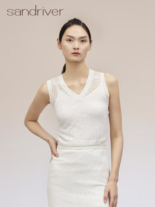 v领镂空紧身女背心 SJS95W047K 商品图0
