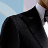 Stylbiella 羊毛混织提花黑色礼服全麻衬套装 商品缩略图1