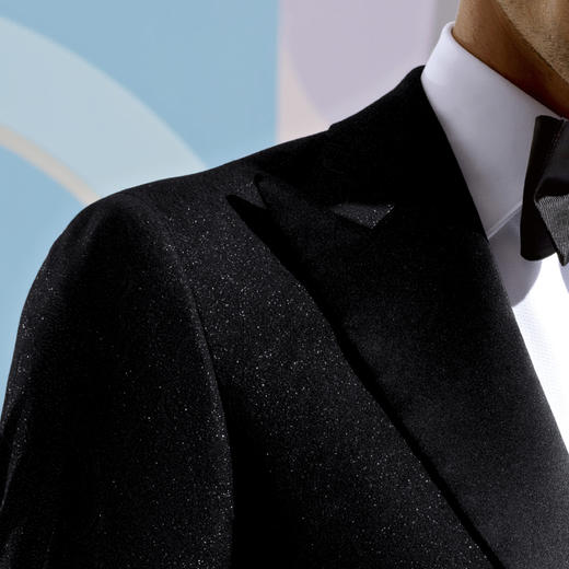 Stylbiella 羊毛混织提花黑色礼服全麻衬套装 商品图1