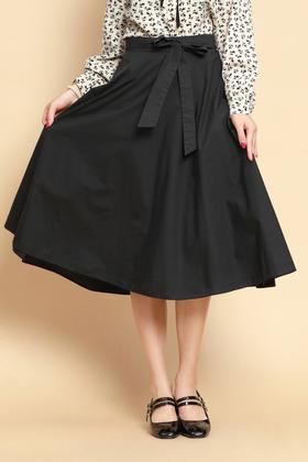 SINGLY 黑色复古A字裙 1193