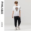 PINLI品立2023夏季新款圆领贴布烫钻短袖T恤男士上衣BG231111057 商品缩略图1