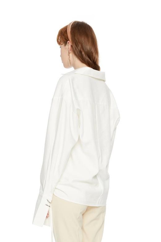 AVA 褶裥V领白色上衣 4115 商品图1