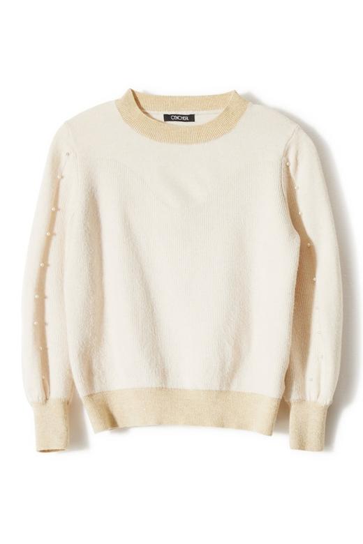 CENCH EDITION 拼色圆领白色毛衣 5190 商品图4