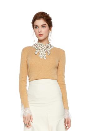 TONGRI曈日 V领拼接修身毛衫 5138