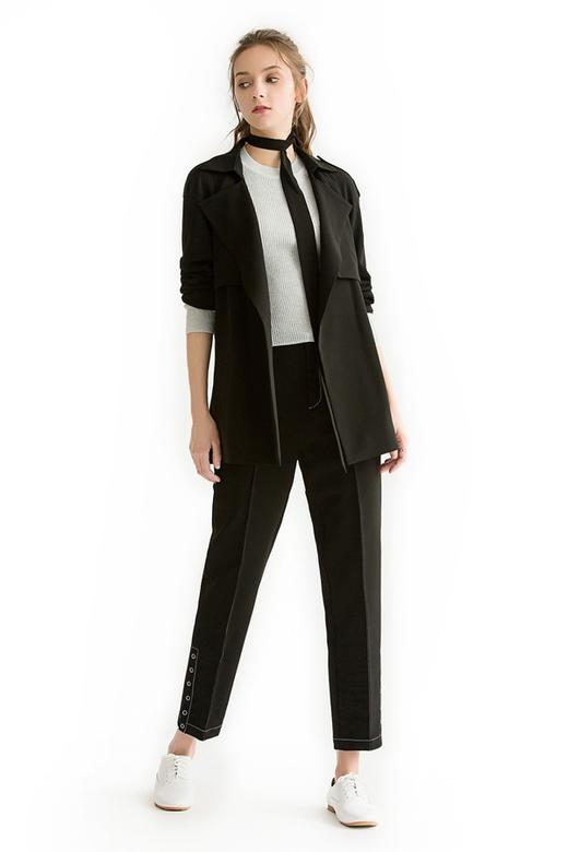 Lia Shade 黑色帅气设计感风衣 1207 商品图3