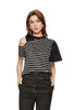 AVA 不对称露肩条纹T恤 5723 商品缩略图0
