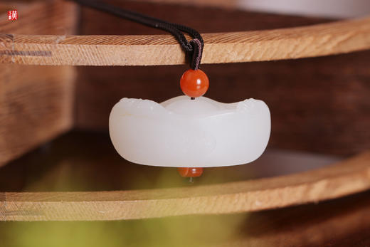 和田玉羊脂白玉【元宝】吊坠一对  配精美编织挂绳 赠证书 商品图2