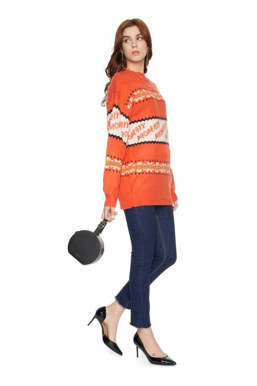 Etam Weekend 橙色民族风套头毛衣 5504 商品图3