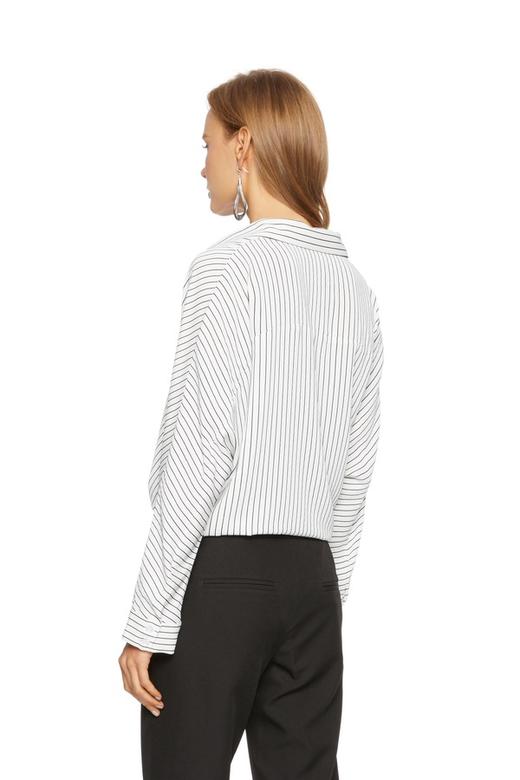 AVA 简约白色条纹衬衣 5695 商品图1