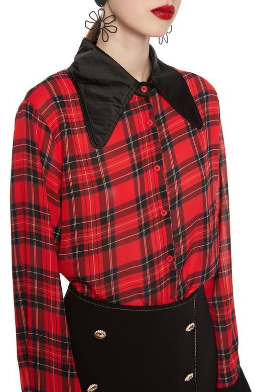 AVA 英伦风格纹翻领衬衣 5981 商品图5