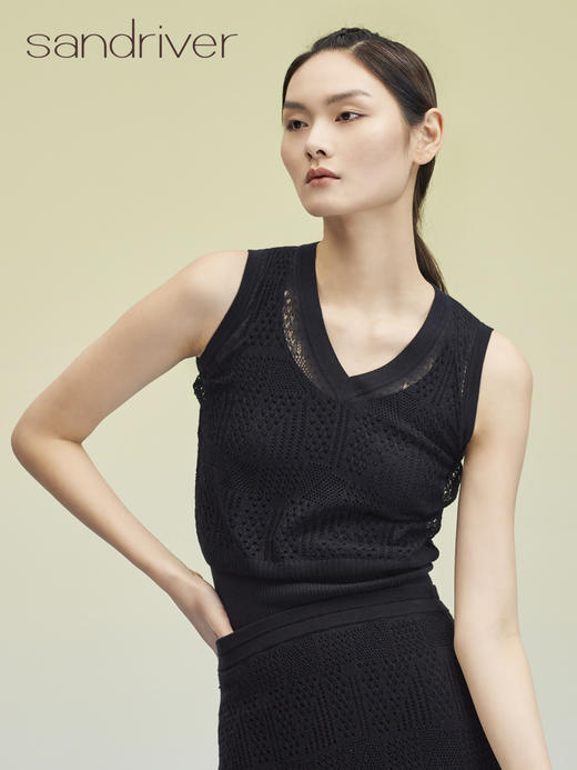 v领镂空紧身女背心 SJS95W047K 商品图2