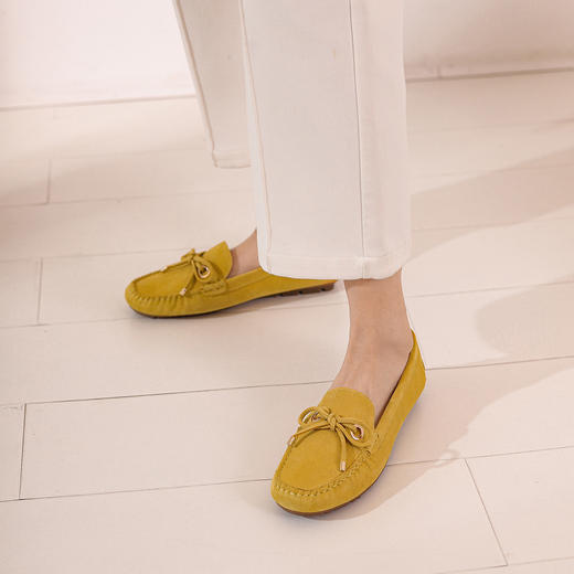 西村名物2022年春新款舒适软底豆豆鞋一脚蹬百搭休闲乐福鞋女单鞋T22AM19301 商品图0