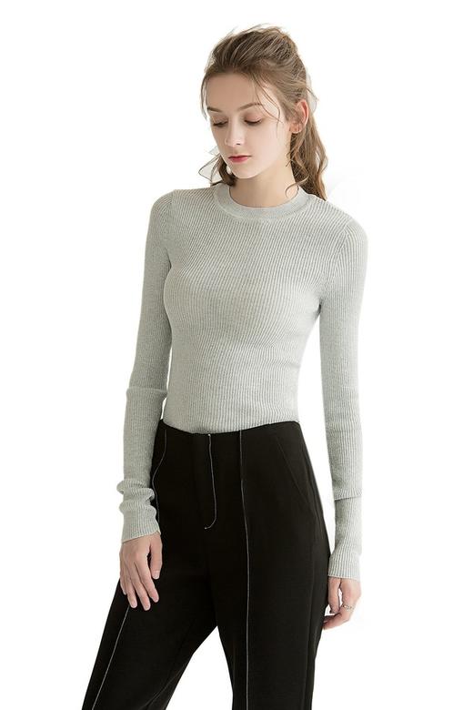 JUCY JUDY 浅灰色亮丝修身上衣 1242 商品图1