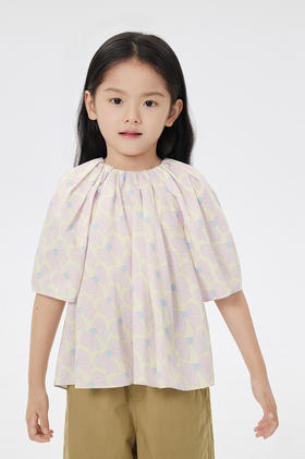 jnby  23年春款    全棉府绸蝴蝶结中袖TOP   1N3212470