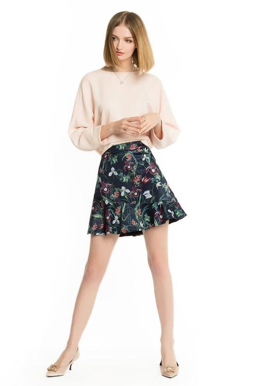 LILY 光泽感荷叶边印花裙 1232 商品图3