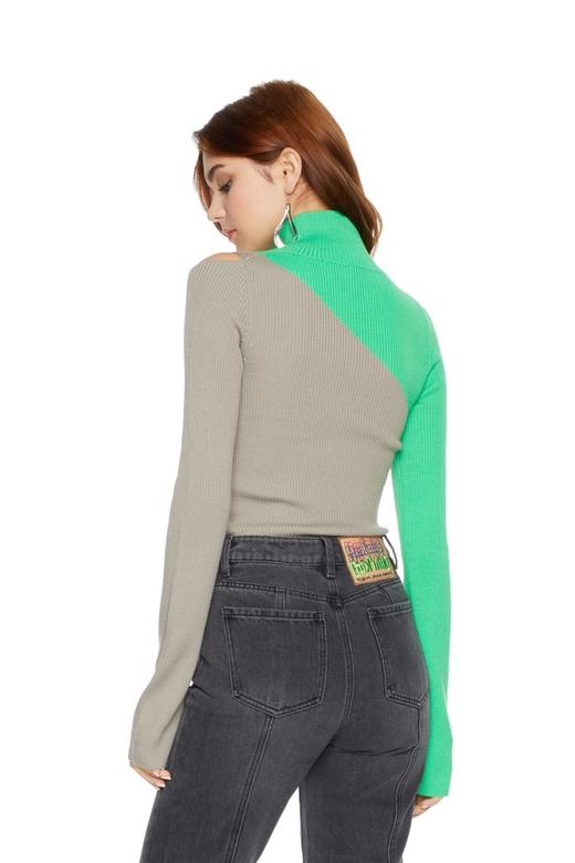 JNBY江南布衣 拼色挖肩修身毛衣 5666 商品图1