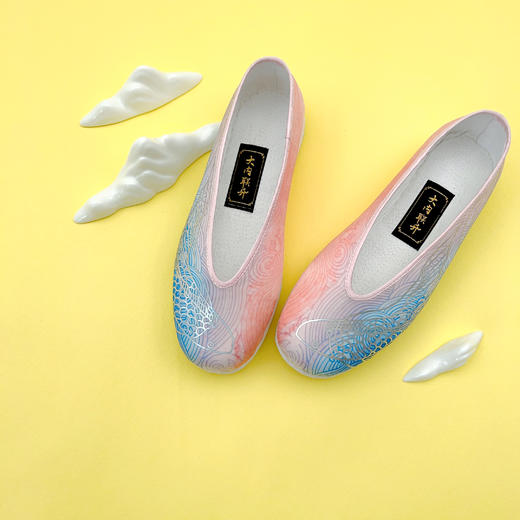 内联升女鞋单鞋千层底大内山海之文瑶波澜小元口布鞋SH8685 商品图1