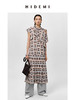 HIDEMI “我们做印花”经典几何设计感廓形印花缎面分体可拆卸斗篷式连衣裙 黄蓝 商品缩略图0